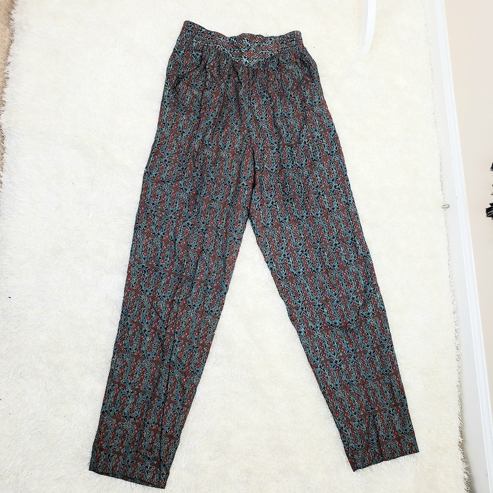 Vintage Carole Little multicolored rayon pants